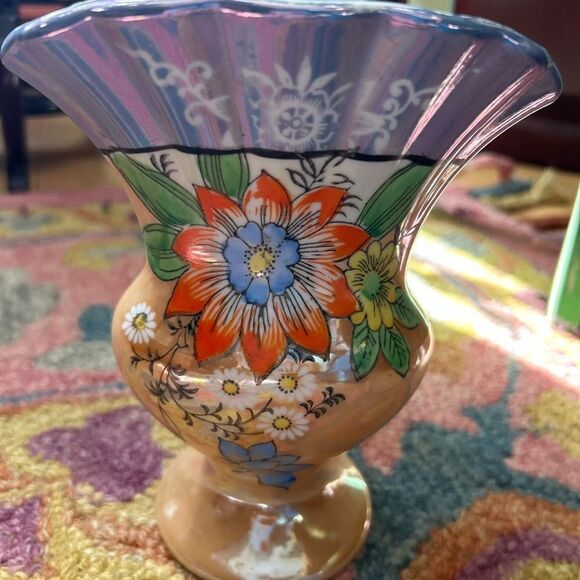 Vintage Lusterware Vase Made in Japan 7" - Picture 13 of 16